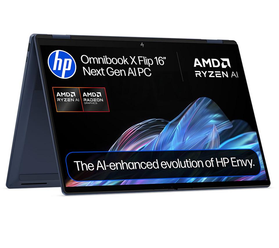 HP OmniBook X Flip NGAI 16" 2 in 1 Laptop - AMD Ryzen AI 5, 512 GB SSD, Blue