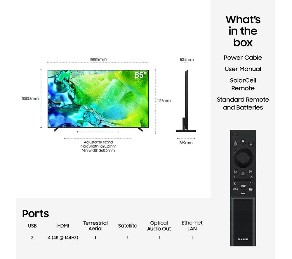 SAMSUNG QN80H 85" Neo QLED 4K Mini LED Vision AI Smart TV 2026 - QE85QN80H image number 7 of 7