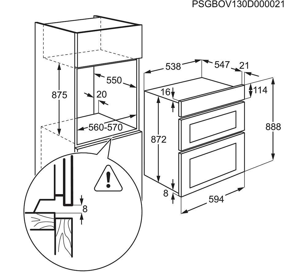 AEG OU5CP40B Electric Built-under Double Oven - Stainless Steel image number 5 of 5