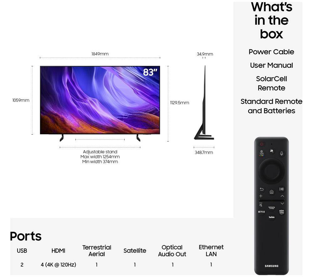 SAMSUNG S85H 83" OLED 4K Vision AI Smart TV 2026 - QE83S85H image number 8 of 11