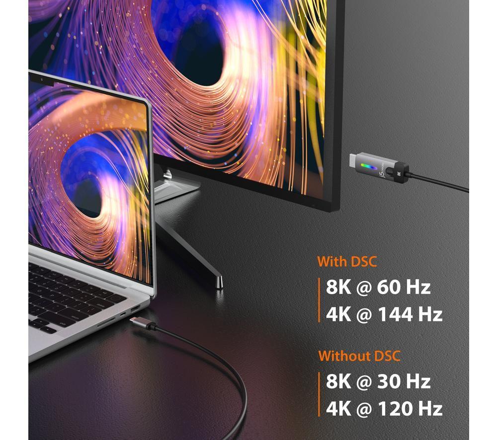 J5CREATE USB-C to HDMI 2.1 Ultra HD 8K Cable - 1.8 m image number 8 of 11