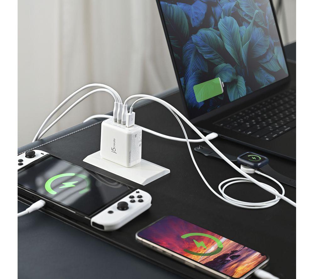 J5CREATE JUP4370EF-N 70 W GaN USB Charger - White image number 4 of 5