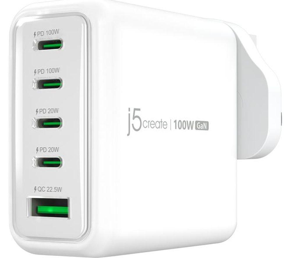 J5create Jup53100 100 W Gan Usb Charger - White, White