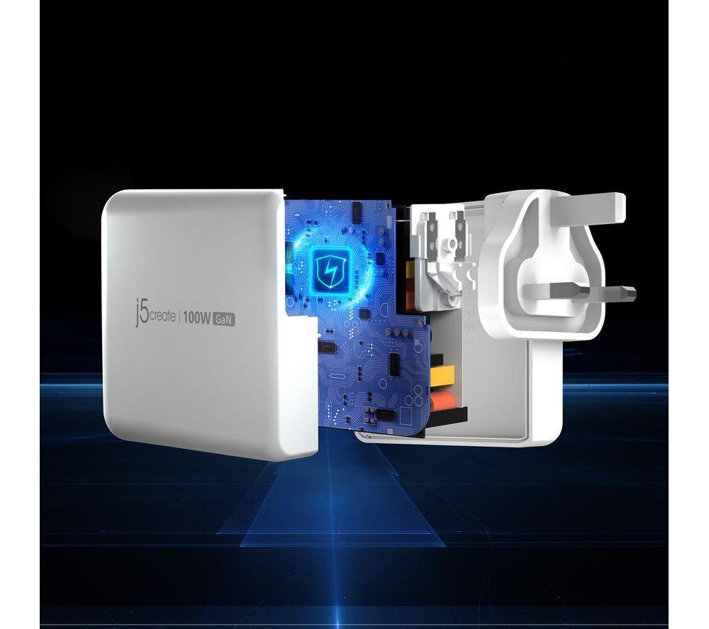 J5CREATE JUP53100 100 W GaN USB Charger - White image number 7 of 7