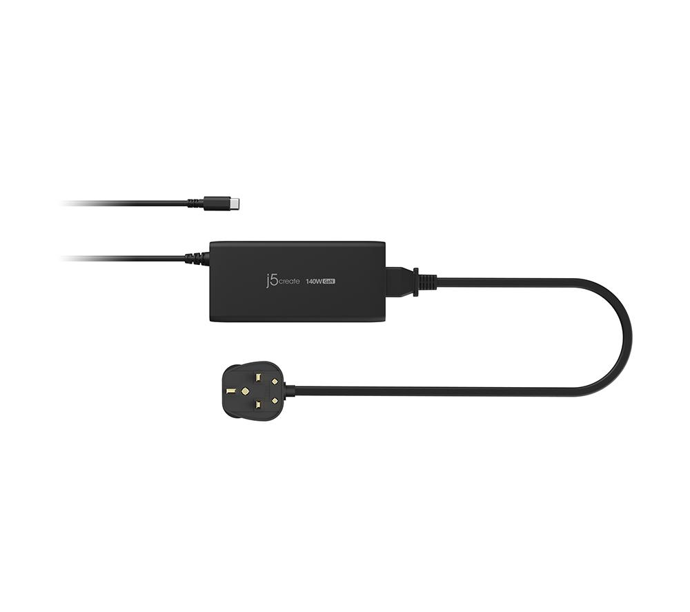 J5CREATE JUP17140-FN 140 W GaN USB Type-C Power Adapter - Black image number 2 of 7