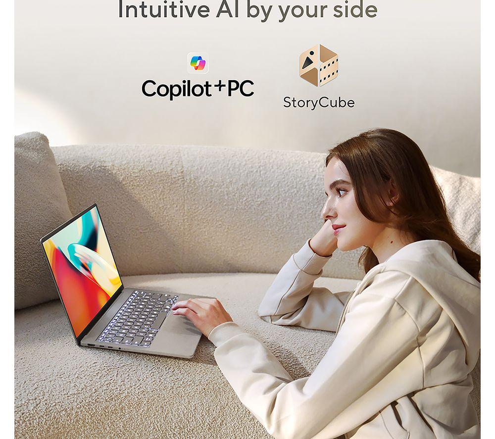 ASUS Zenbook A14 UX3407QA 14" Laptop, Copilot+ PC &ndash; Snapdragon X, 1 TB SSD, Beige image number 7 of 13