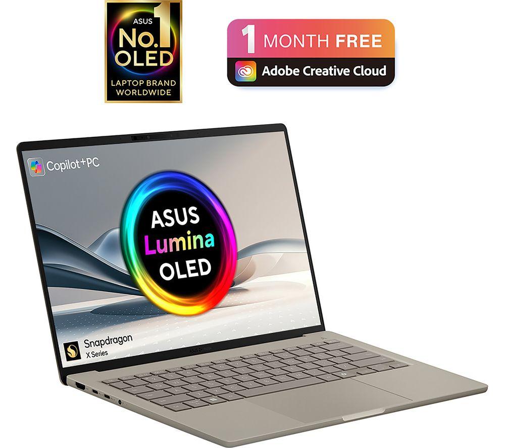 ASUS Zenbook A14 UX3407QA 14" Laptop, Copilot+ PC &ndash; Snapdragon X, 1 TB SSD, Beige image number 13 of 13