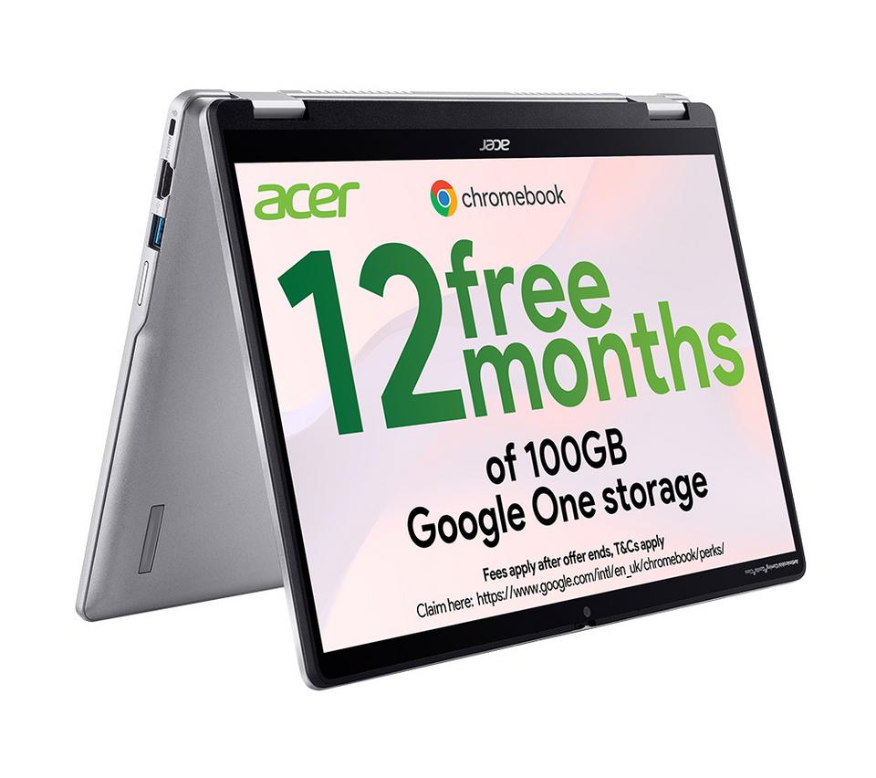 ACER 314 14" Chromebook - Intel® N100, 64 GB eMMC, Silver