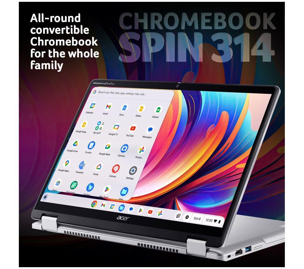 ACER 314 14" Chromebook - Intel&reg; N100, 64 GB eMMC, Silver image number 2 of 4