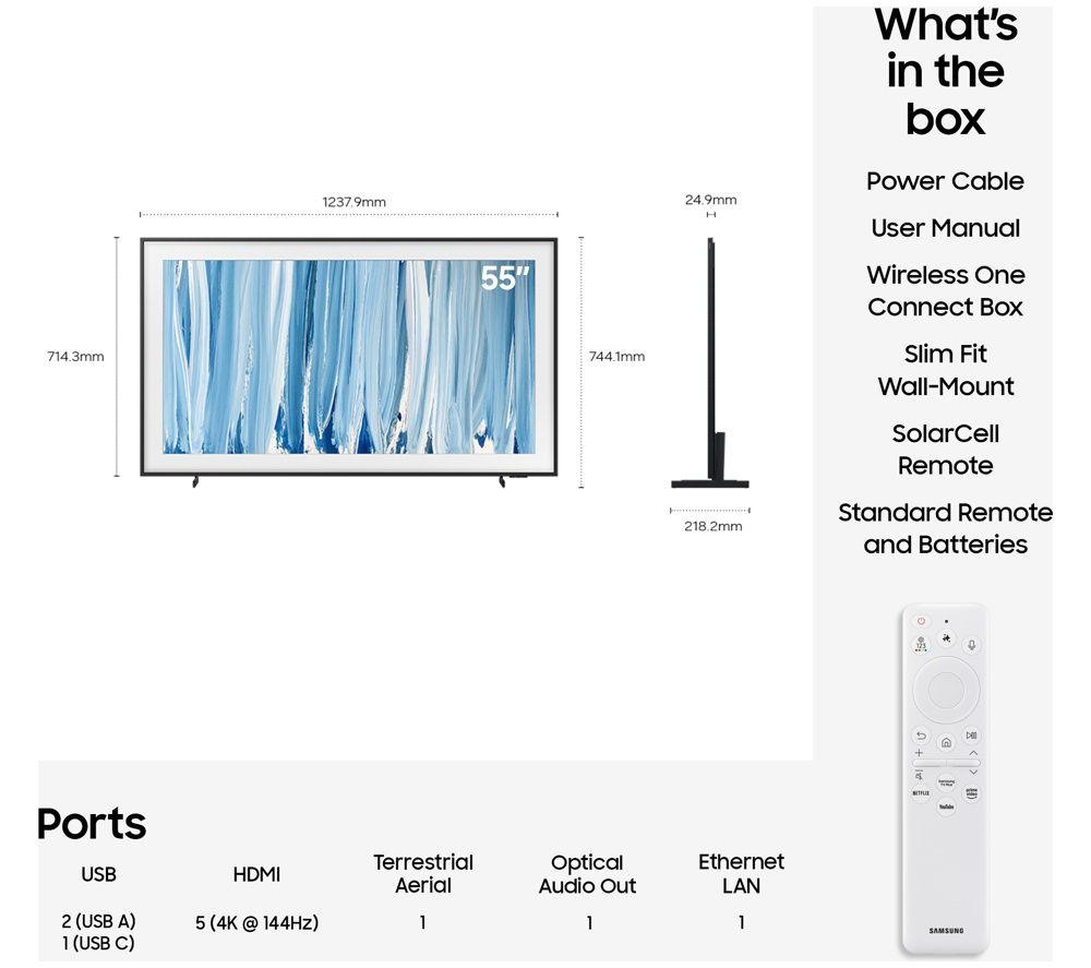 SAMSUNG The Frame Pro (2026) 55" Neo QLED 4K Art Mode Smart AI TV with Slim Fit Wall Mount - QE55LS03H image number 2 of 8