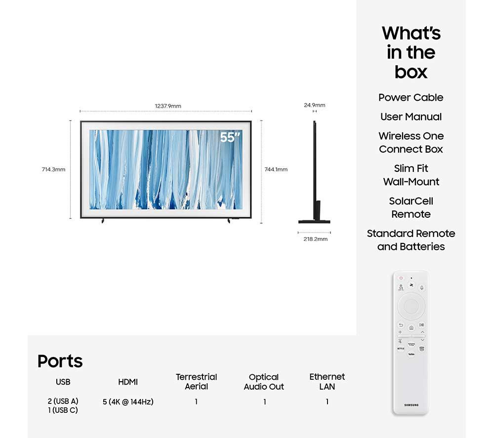 SAMSUNG The Frame Pro (2026) 55" Neo QLED 4K Art Mode Smart AI TV with Slim Fit Wall Mount - QE55LS03H image number 11 of 17
