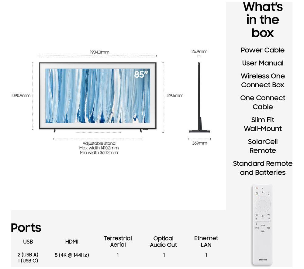 SAMSUNG The Frame Pro (2026) 65" Neo QLED 4K Art Mode Smart AI TV with Slim Fit Wall Mount - QE65LS03H image number 6 of 8