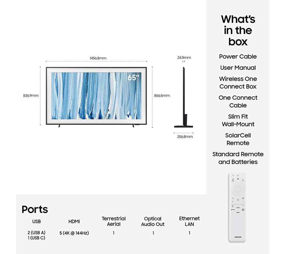 SAMSUNG The Frame Pro (2026) 65" Neo QLED 4K Art Mode Smart AI TV with Slim Fit Wall Mount - QE65LS03H image number 11 of 15