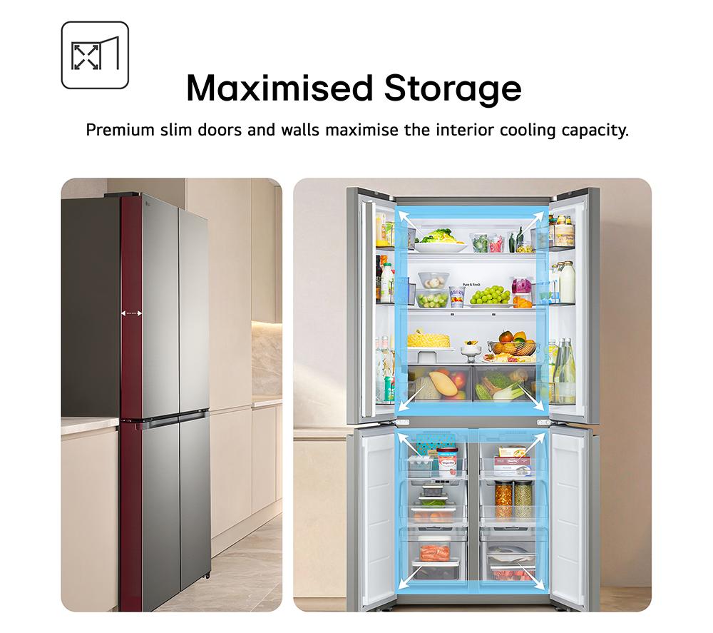 LG Fit & Max GMBS30SEPY American-style Smart Fridge Freezer &ndash; Prime Silver image number 6 of 16