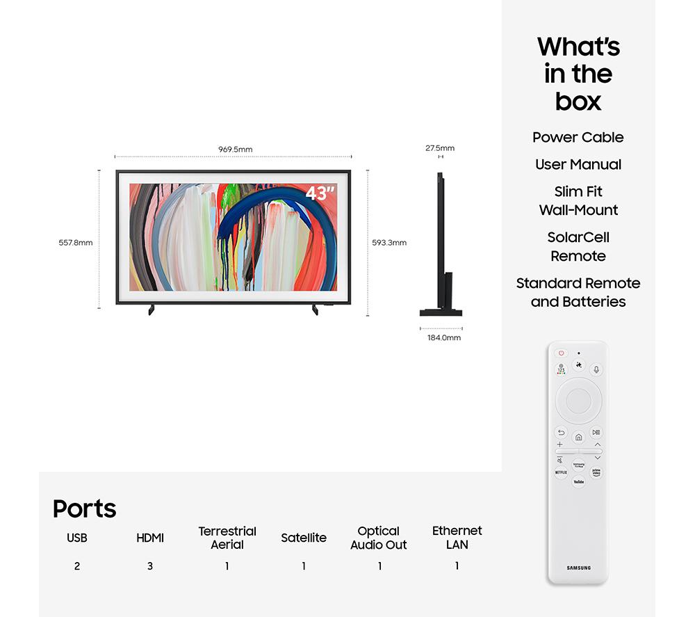 SAMSUNG The Frame (2026) 43" QLED 4K Art Mode Smart AI TV with Slim Fit Wall Mount - QE43LS03H image number 10 of 15
