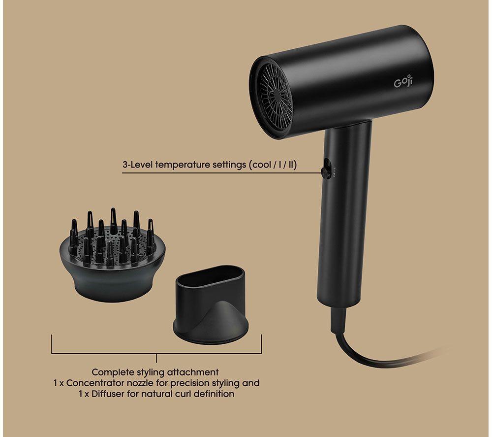 GOJI G18HDB26 1800 W Hair Dryer - Black image number 5 of 6