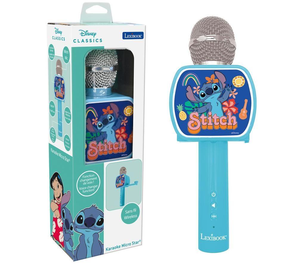 LEXIBOOK Disney Stitch Bluetooth Kids Karaoke Microphone - Blue image number 4 of 5