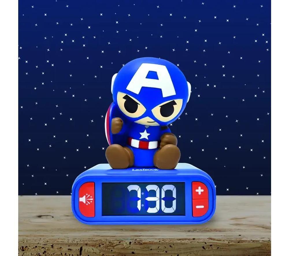 LEXIBOOK RL800AV1 Nightlight Alarm Clock - 3D Captain America image number 2 of 7