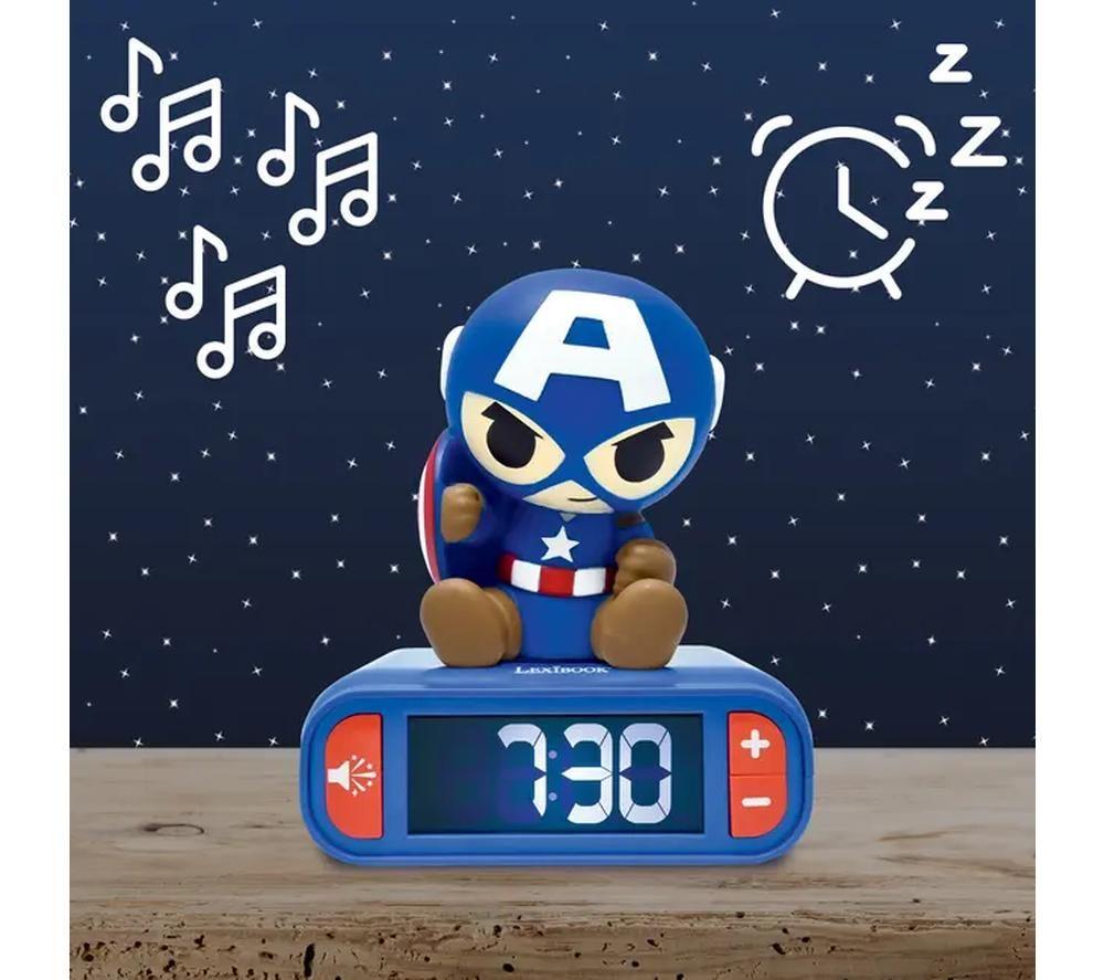 LEXIBOOK RL800AV1 Nightlight Alarm Clock - 3D Captain America image number 3 of 7