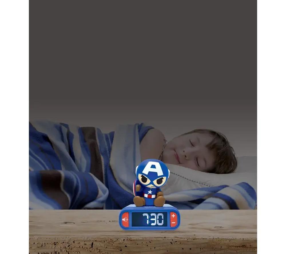 LEXIBOOK RL800AV1 Nightlight Alarm Clock - 3D Captain America image number 4 of 7