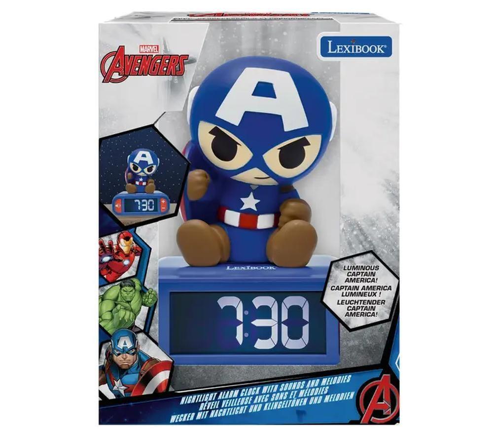 LEXIBOOK RL800AV1 Nightlight Alarm Clock - 3D Captain America image number 5 of 7