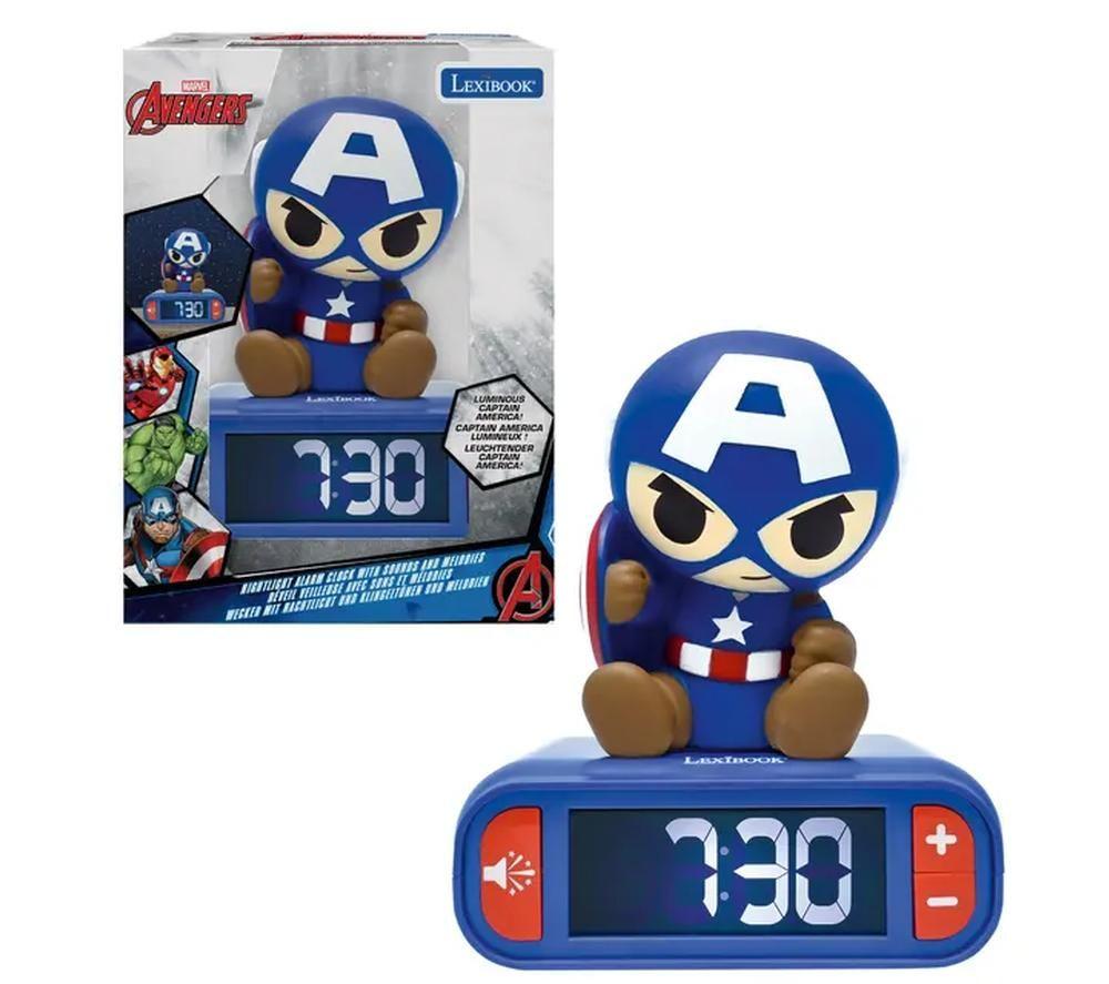 LEXIBOOK RL800AV1 Nightlight Alarm Clock - 3D Captain America image number 6 of 7