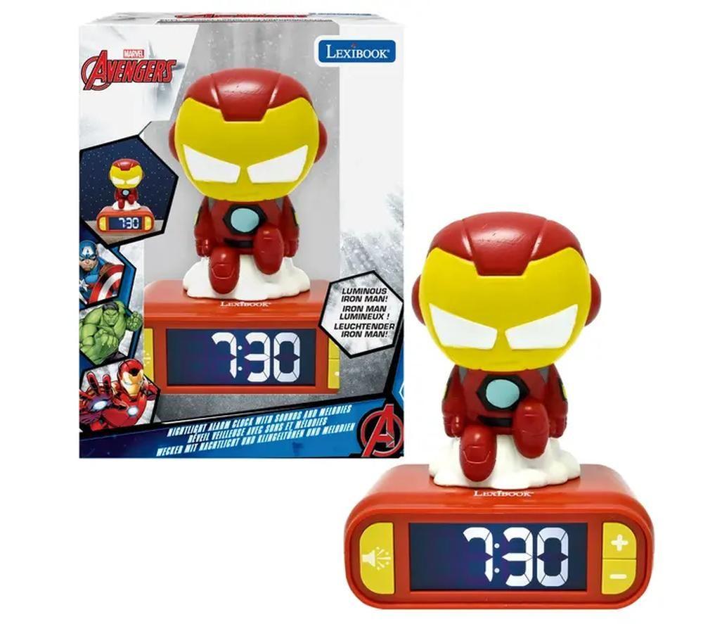 LEXIBOOK Nightlight Alarm Clock - 3D Avengers Iron Man image number 4 of 6