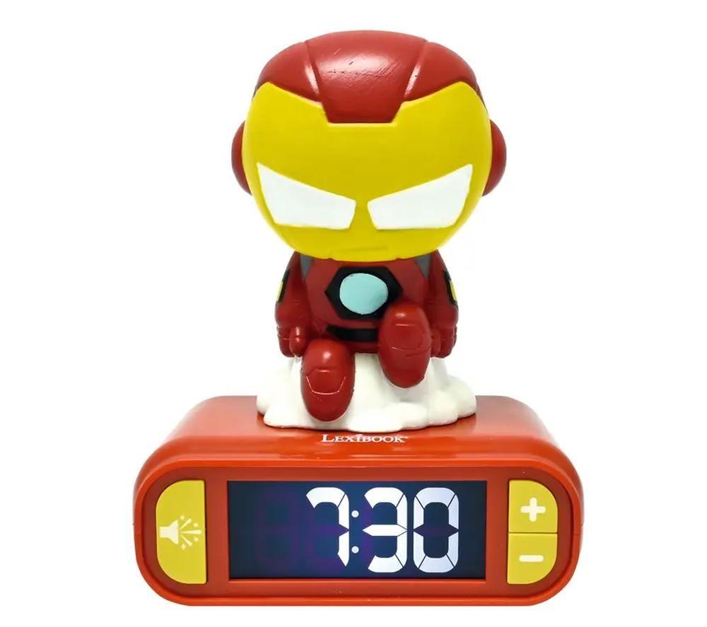 LEXIBOOK Nightlight Alarm Clock - 3D Avengers Iron Man image number 5 of 6