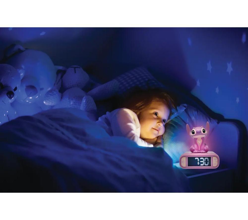 LEXIBOOK Nightlight Alarm Clock - 3D Disney Stitch Angel image number 2 of 6