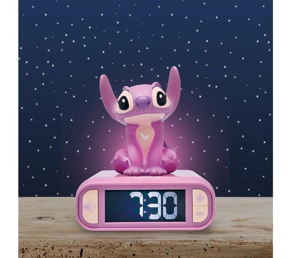 LEXIBOOK Nightlight Alarm Clock - 3D Disney Stitch Angel image number 3 of 6