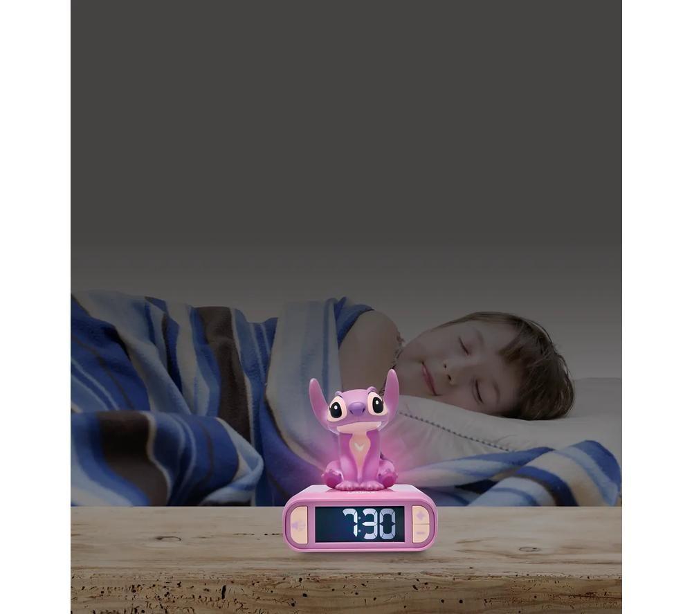 LEXIBOOK Nightlight Alarm Clock - 3D Disney Stitch Angel image number 4 of 6