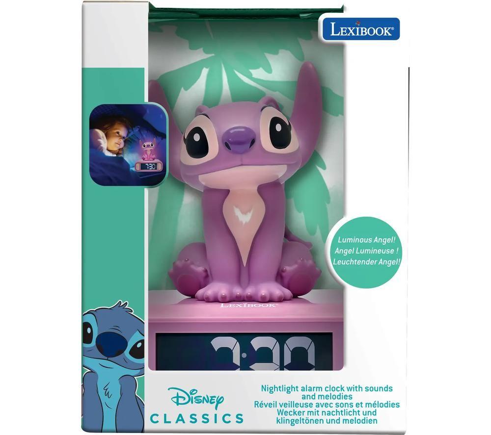 LEXIBOOK Nightlight Alarm Clock - 3D Disney Stitch Angel image number 5 of 6
