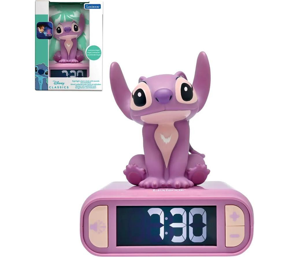 LEXIBOOK Nightlight Alarm Clock - 3D Disney Stitch Angel image number 6 of 6