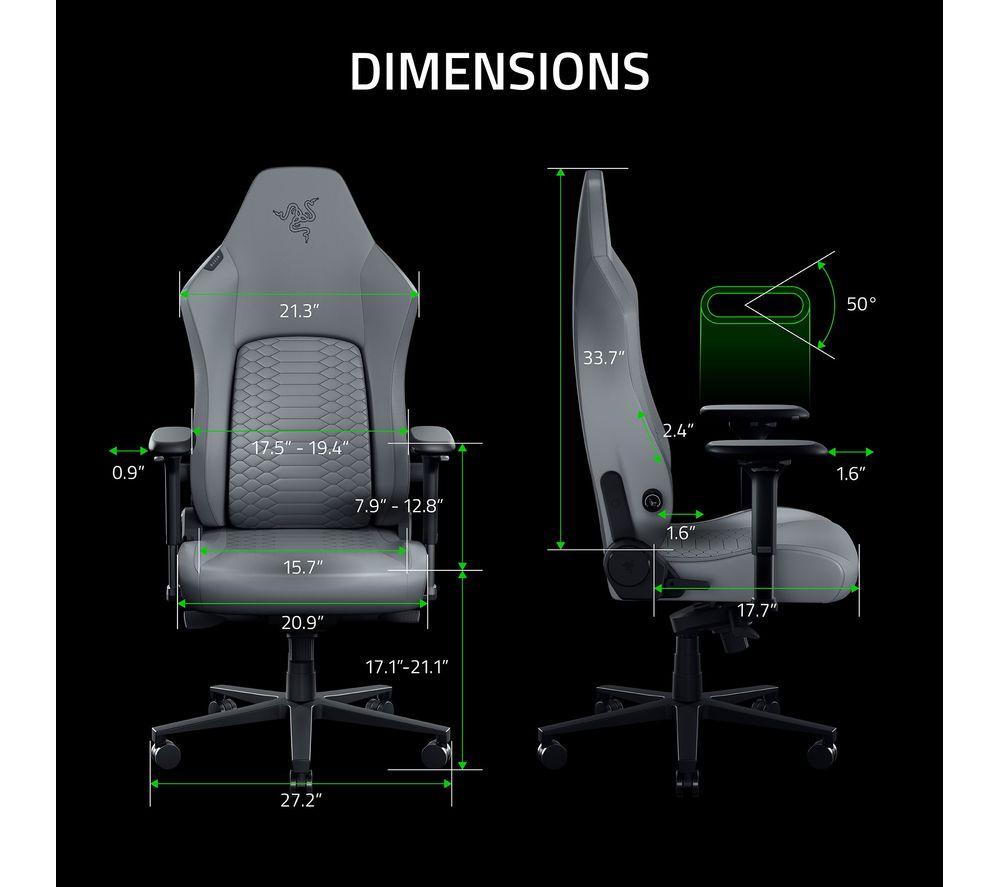 RAZER Iskur V2 NewGen Gaming Chair - Light Grey image number 8 of 10