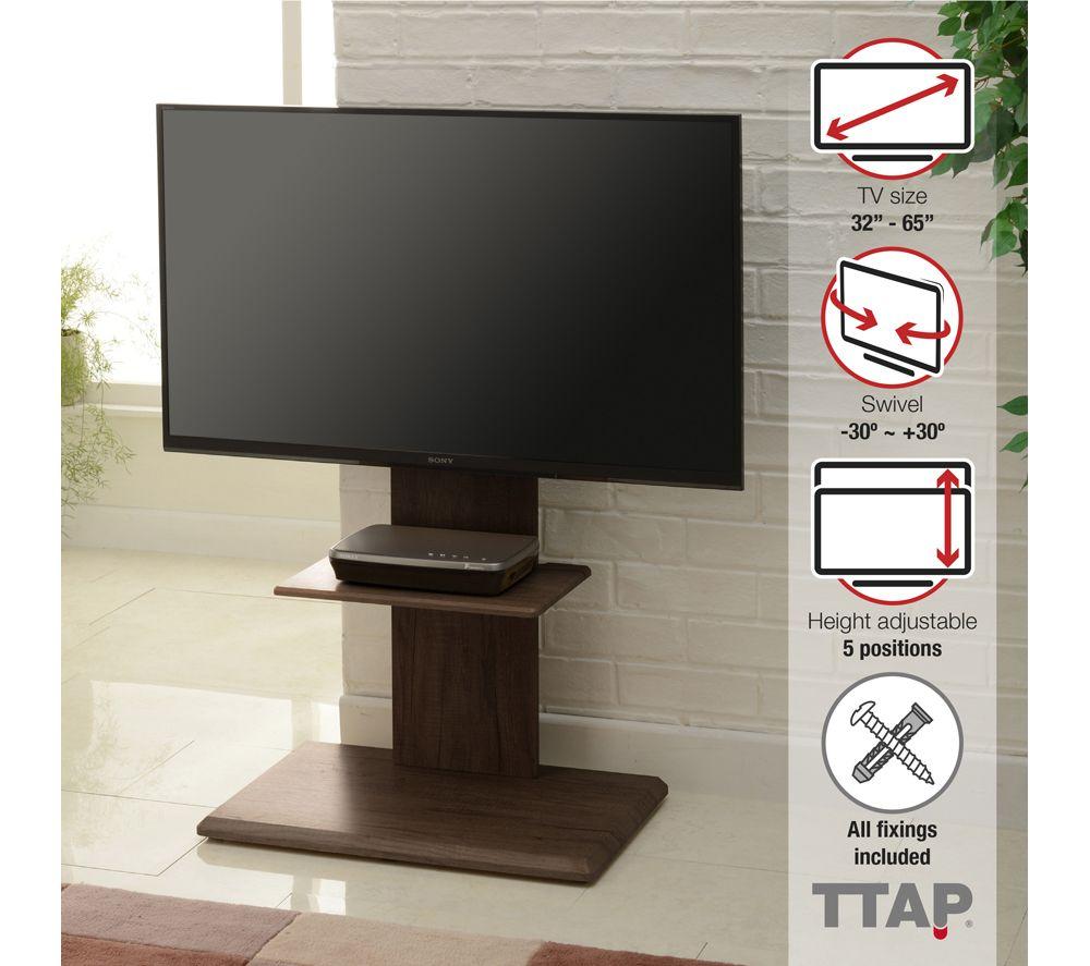 TTAP FS2-WAL 600 mm TV Stand with Bracket for up to 65" TVs - Brown & Black image number 9 of 9