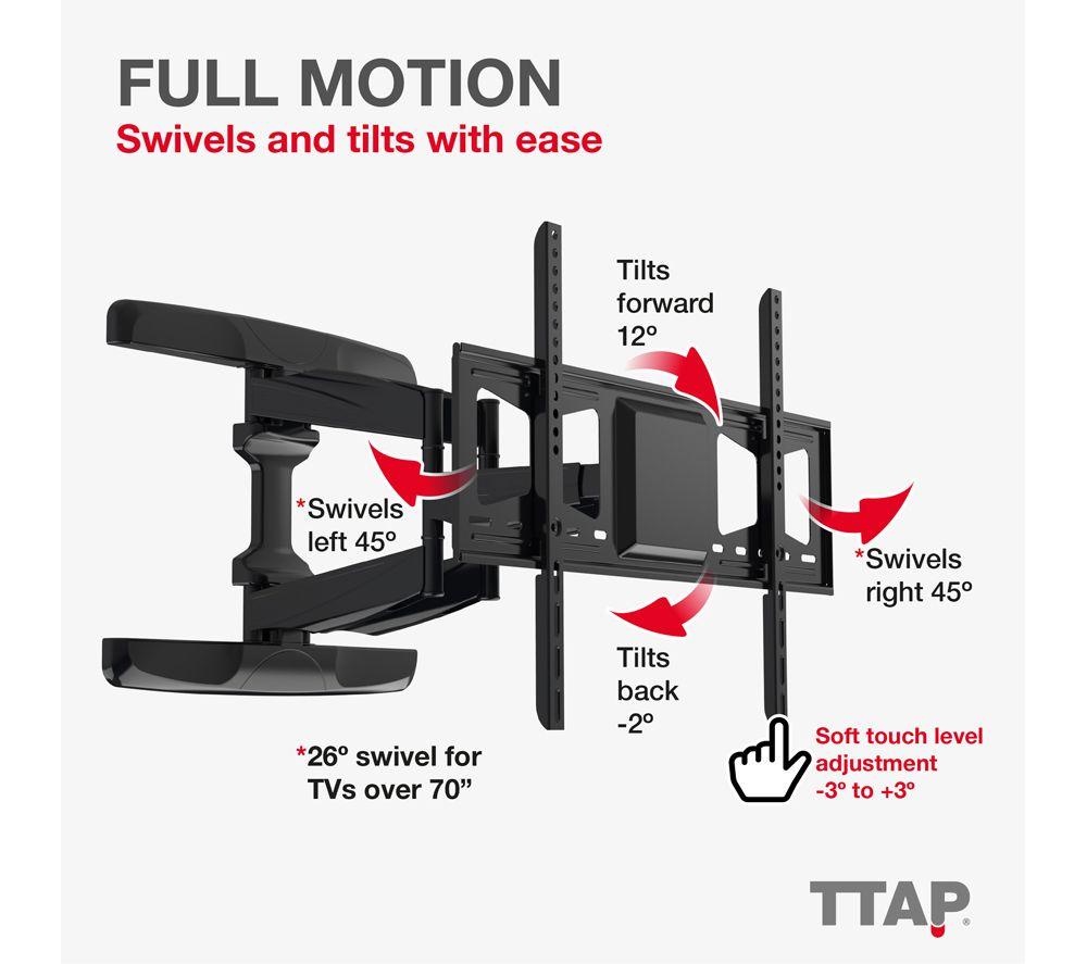 TTAP TTD604DA7 Double Arm Full Motion TV Stand - Black image number 4 of 7