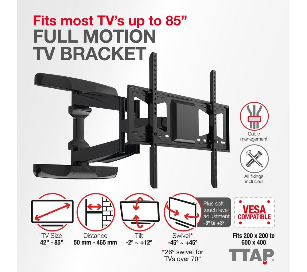 TTAP TTD604DA7 Double Arm Full Motion TV Stand - Black image number 5 of 7
