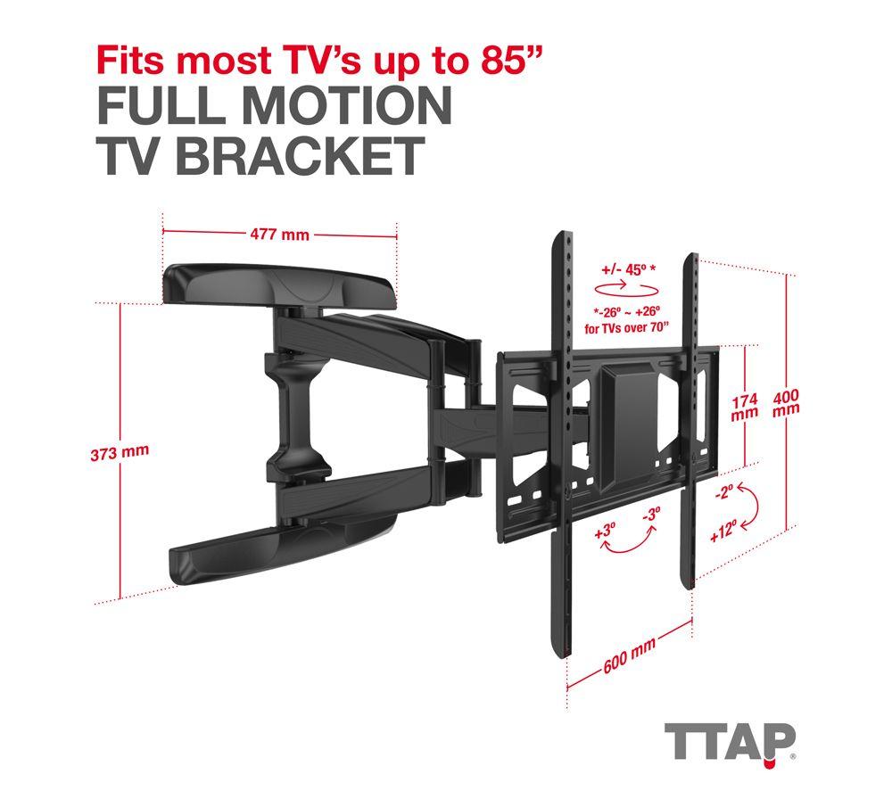 TTAP TTD604DA7 Double Arm Full Motion TV Stand - Black image number 6 of 7
