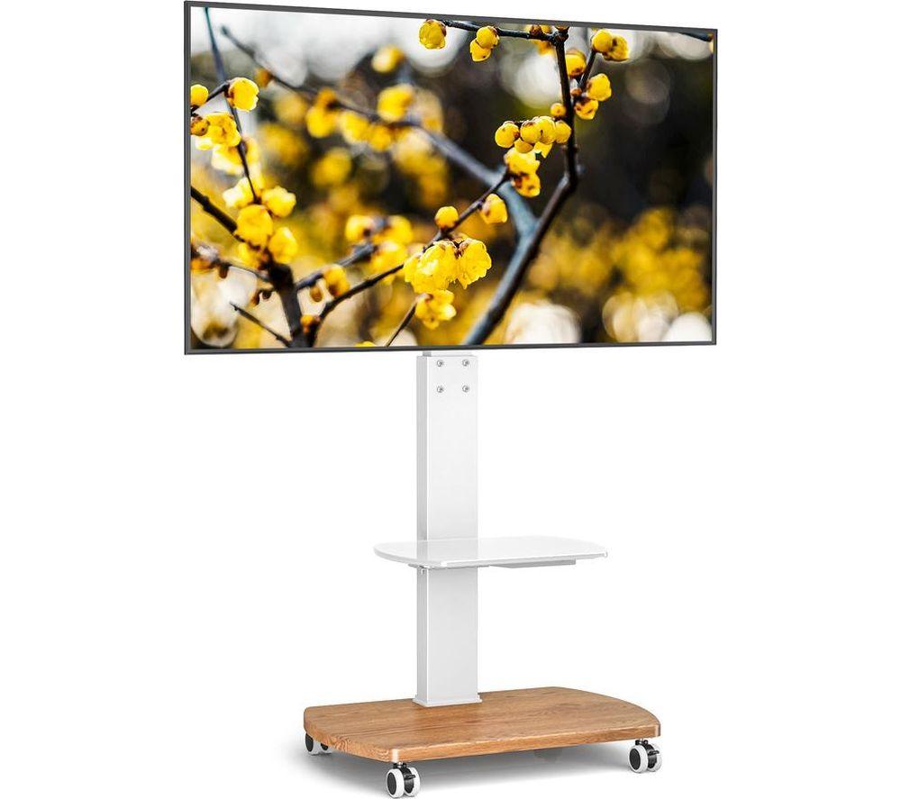 TTAP FS1 660 mm TV Stand with Bracket for up to 65" TVs - White & Oak image number 2 of 11
