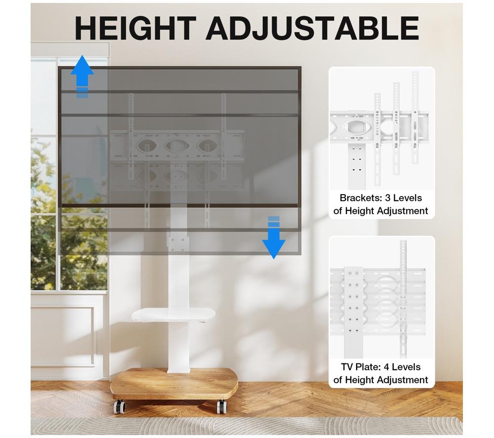 TTAP FS1 660 mm TV Stand with Bracket for up to 65" TVs - White & Oak image number 5 of 11