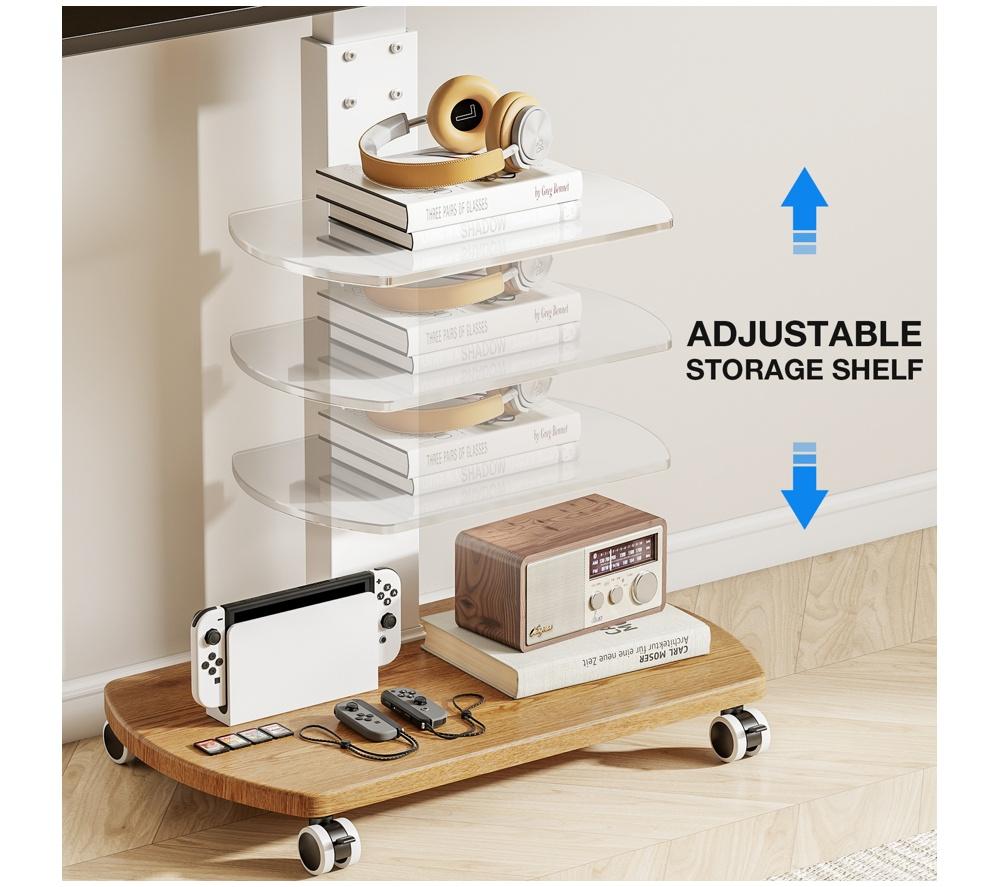 TTAP FS1 660 mm TV Stand with Bracket for up to 65" TVs - White & Oak image number 6 of 11