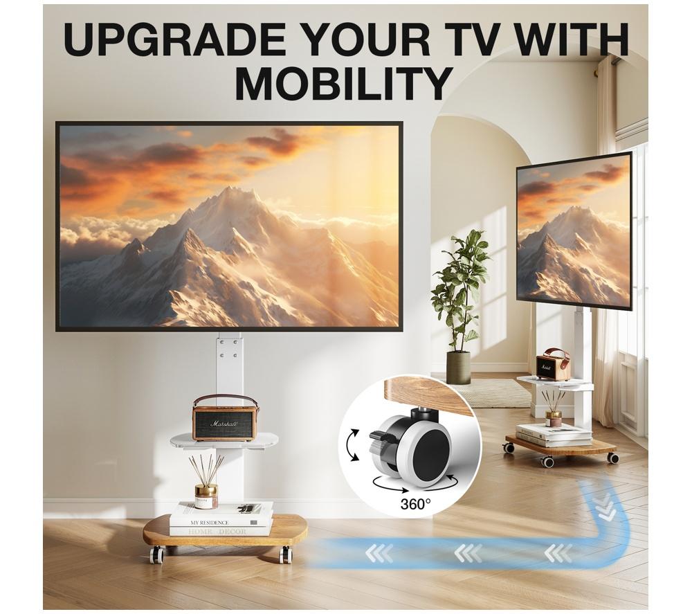 TTAP FS1 660 mm TV Stand with Bracket for up to 65" TVs - White & Oak image number 9 of 11