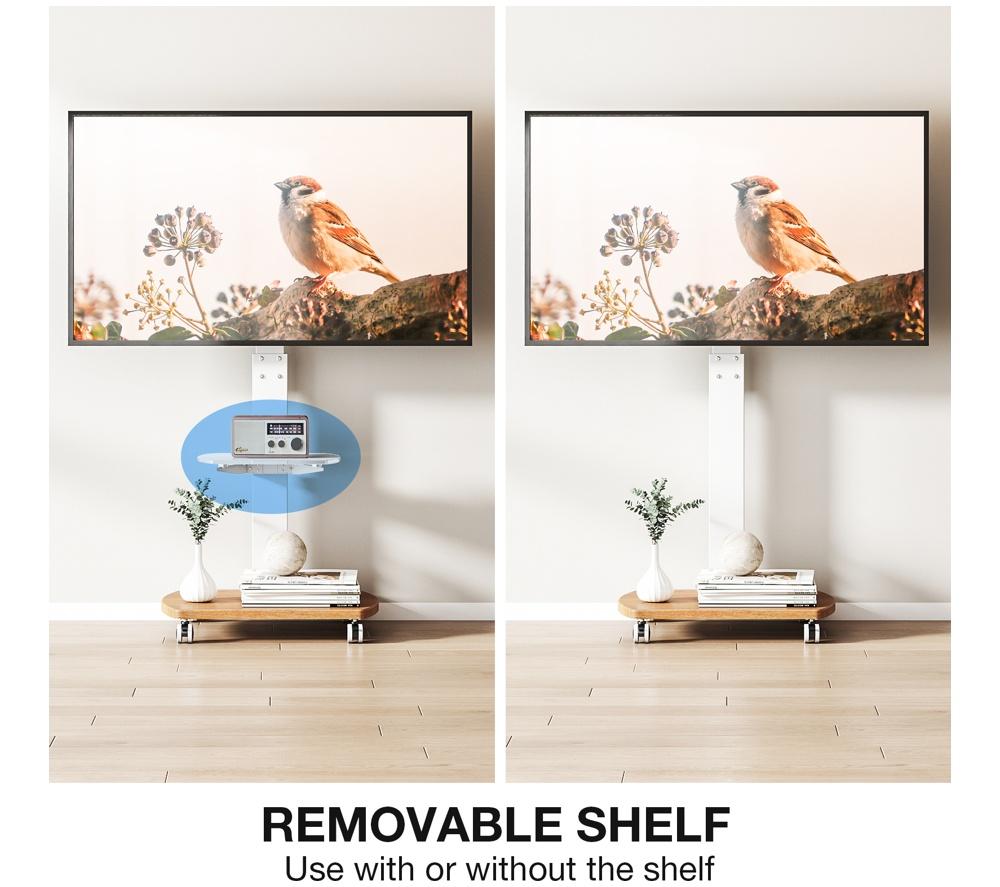 TTAP FS1 660 mm TV Stand with Bracket for up to 65" TVs - White & Oak image number 10 of 11