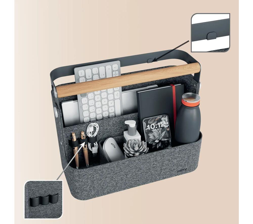 LEITZ Hanging Portable Desk Organiser with Handle - Grey image number 3 of 8