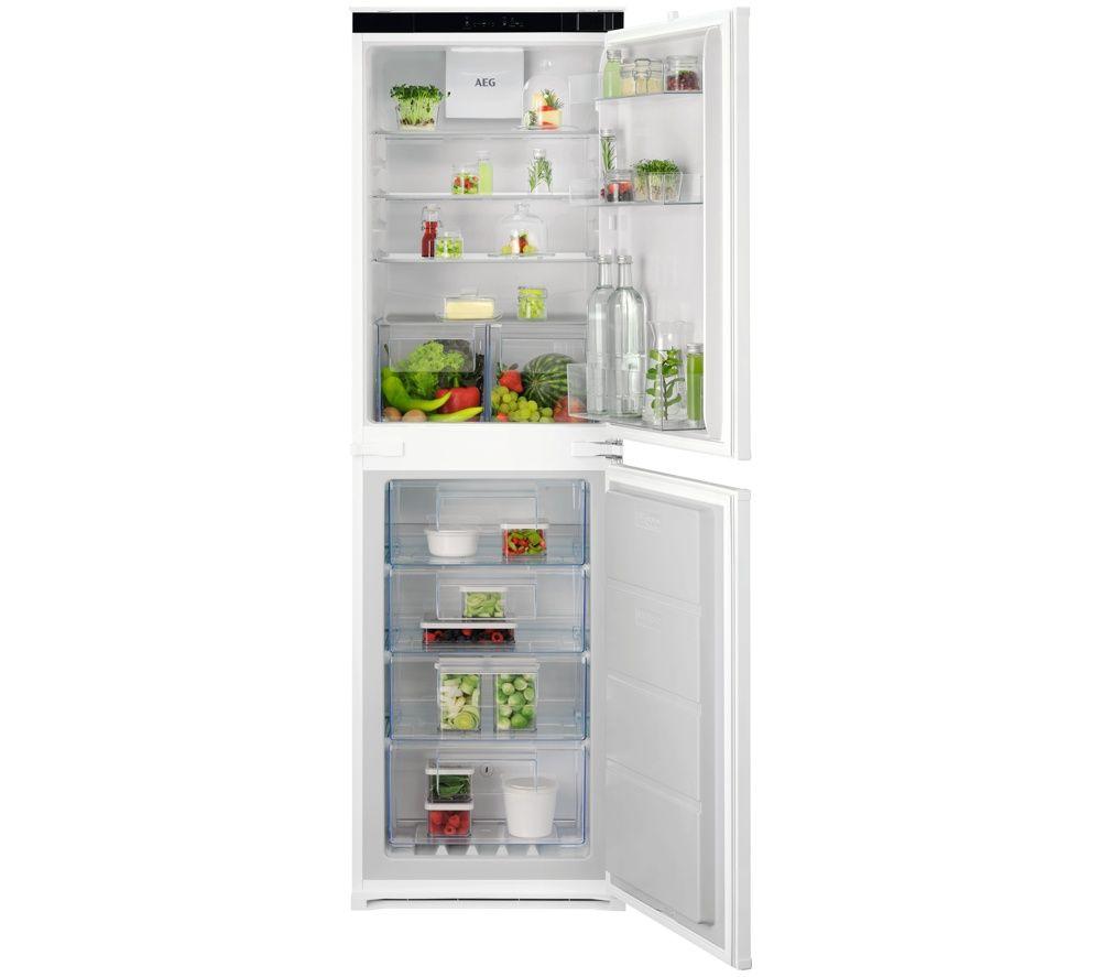 Aeg 7000 Twintech Osc7t185es Integrated 50/50 Fridge Freezer - Sliding Hinge, White