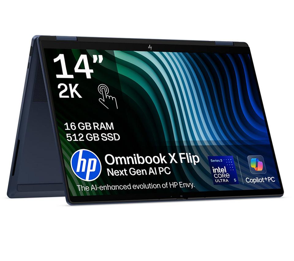 HP OmniBook X Flip 14" 2 in 1 Laptop - Intel® Core™ Ultra 5, 512 GB SSD, Blue