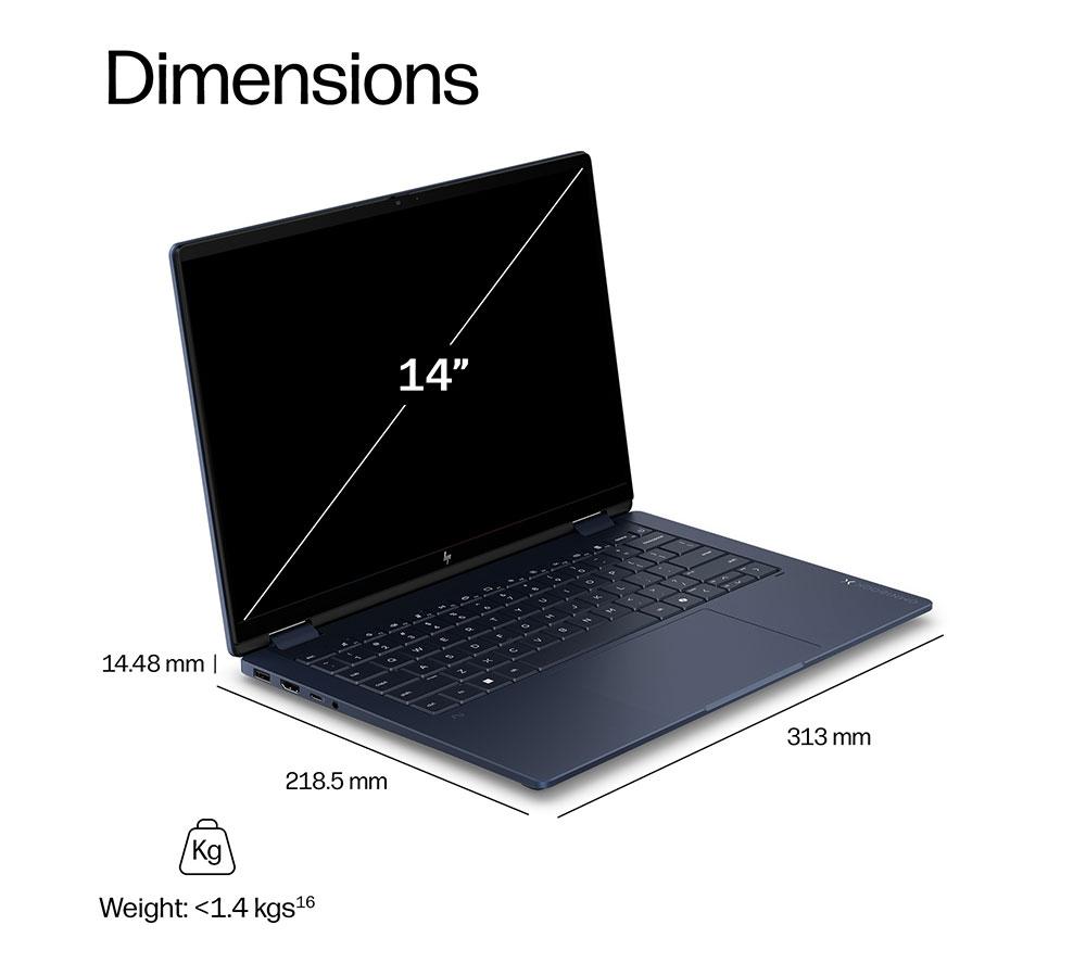 HP OmniBook X Flip 14" 2 in 1 Laptop - Intel&reg; Core&trade; Ultra 5, 512 GB SSD, Blue image number 13 of 23