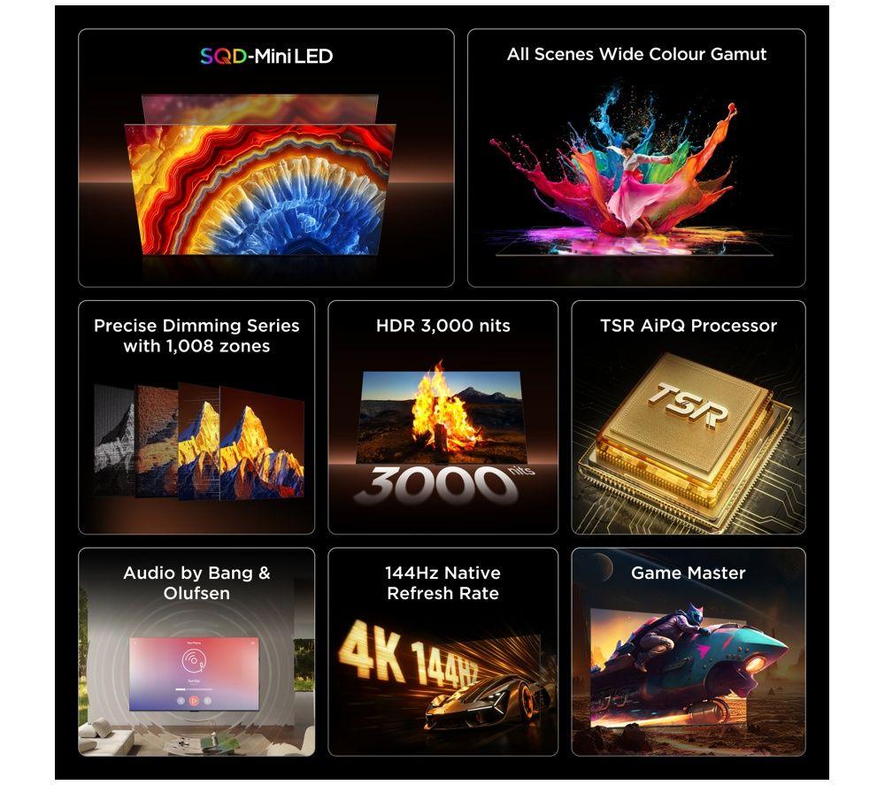 TCL C8L 55" SQD-Mini LED 4K HDR Smart Google TV - 55C8L-UK image number 5 of 5