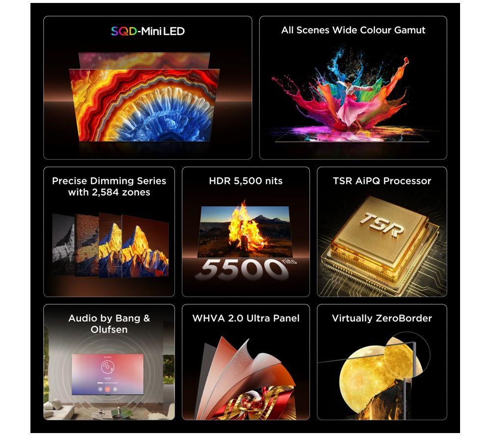 TCL C8L 75" SQD-Mini LED 4K HDR Smart Google TV - 75C8L-UK image number 5 of 5