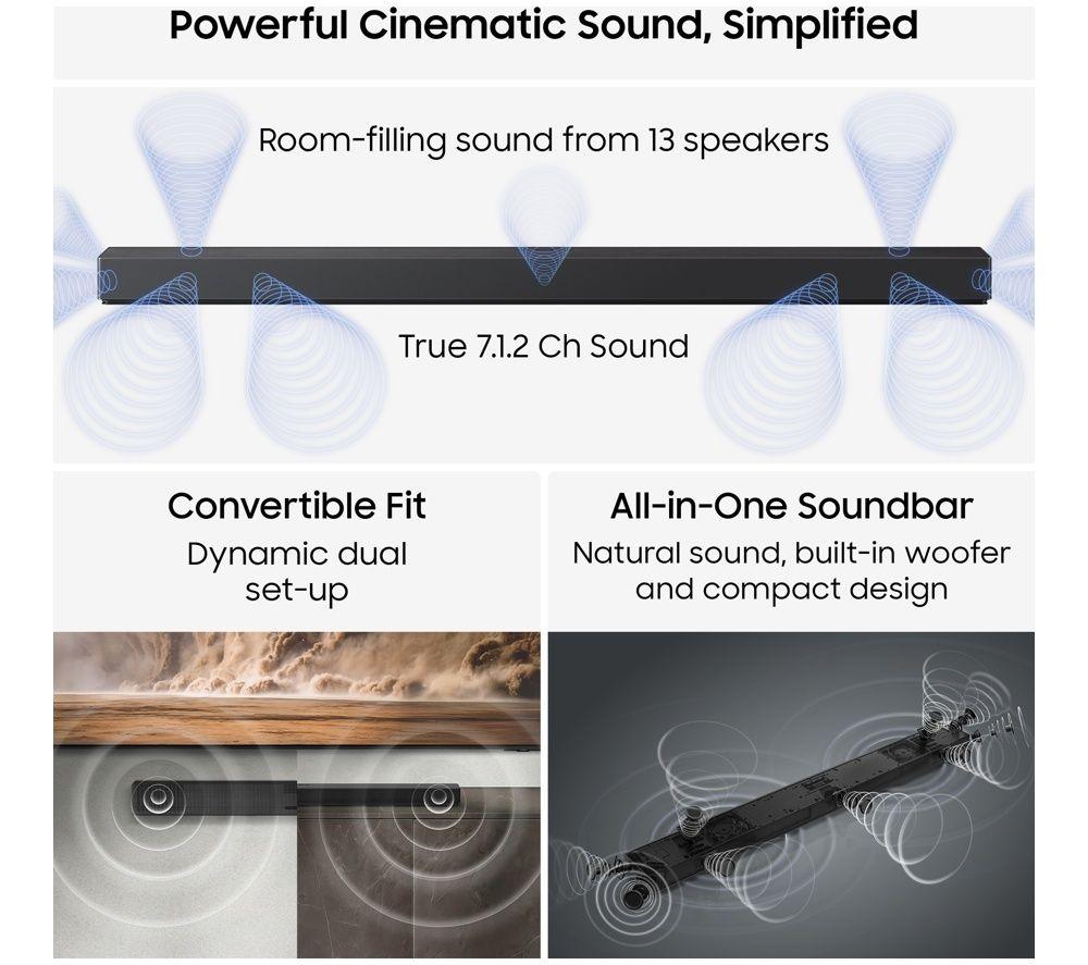 SAMSUNG HW-QS90H/XU 7.1.2 All-in-One Sound Bar with Dolby Atmos & DTS:X image number 3 of 10